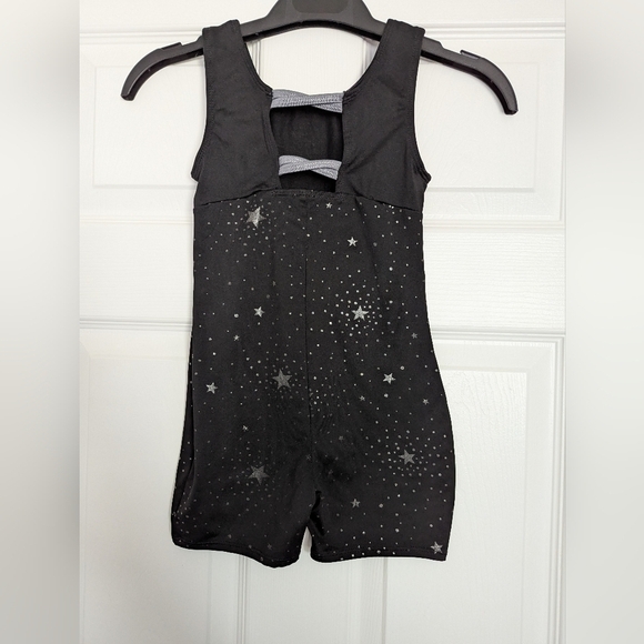 More Than Magic Black Leotard with Silver Accents Size 6/6X - Picture 6 of 10